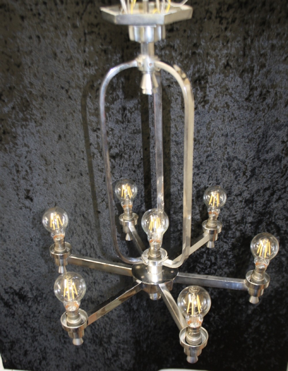 Art deco chrome chandelier