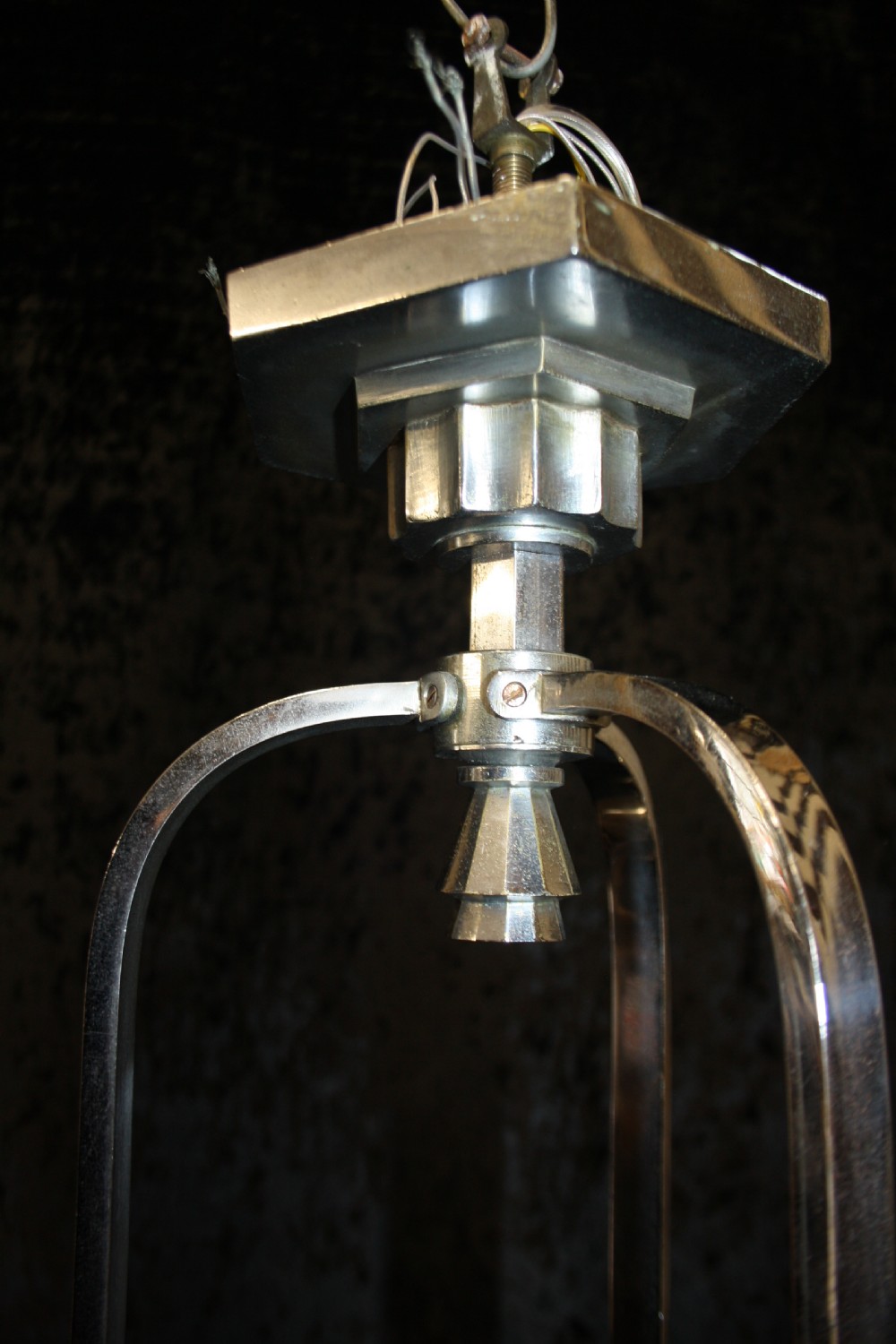 Art deco chrome chandelier View IV