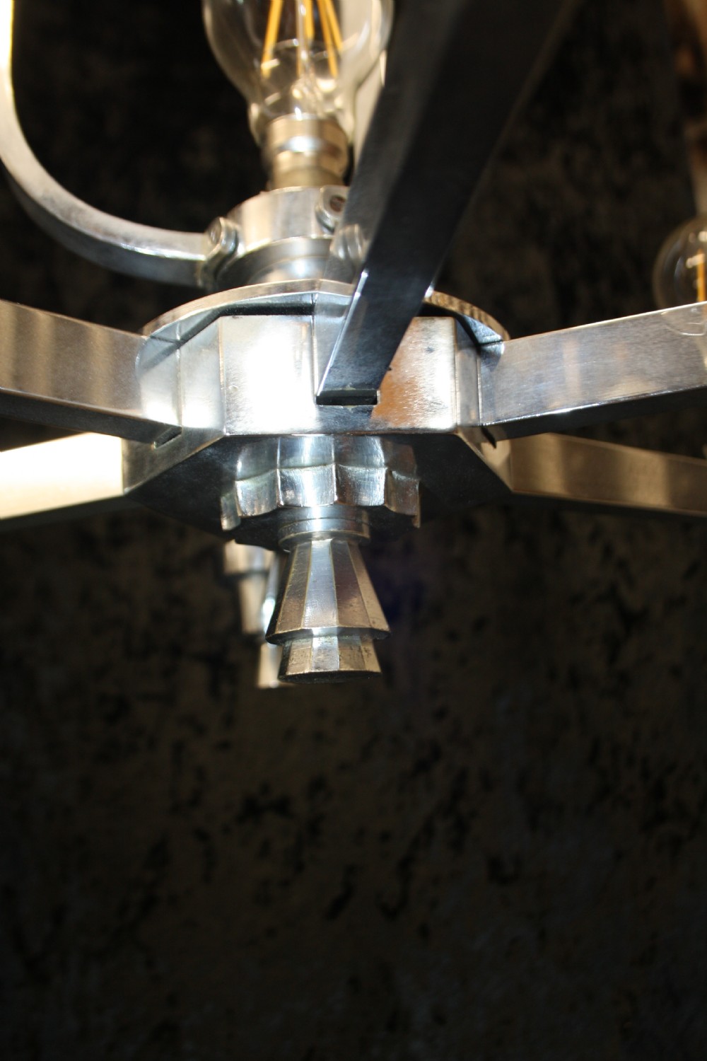 Art deco chrome chandelier View VII