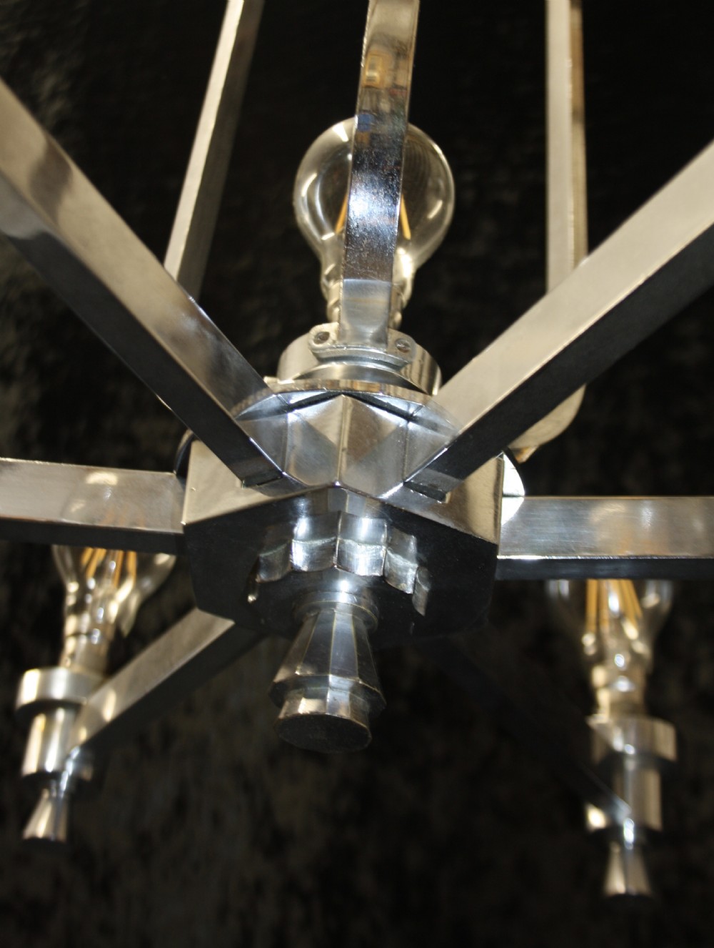 Art deco chrome chandelier View VIII