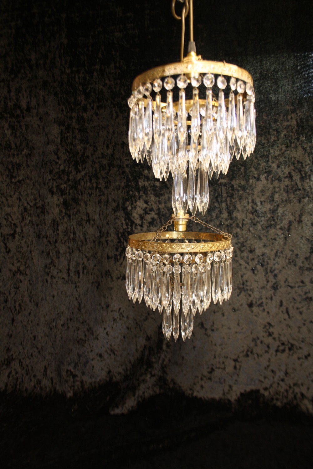 Early 20th century pair of spike chandeliers
