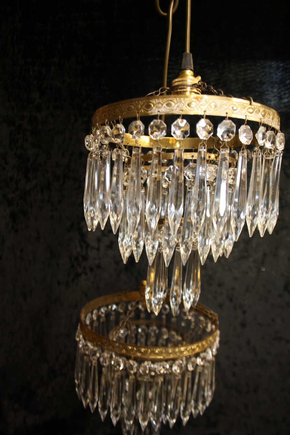 Early 20th century pair of spike chandeliers View II