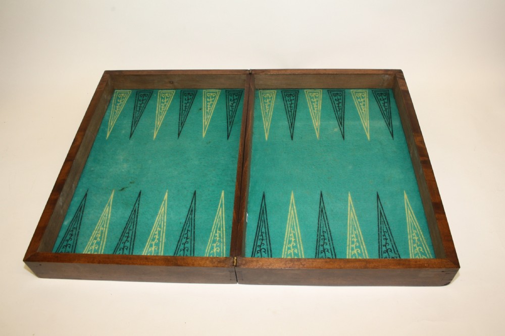 Early C20th folding chessboard Backgammon View X
