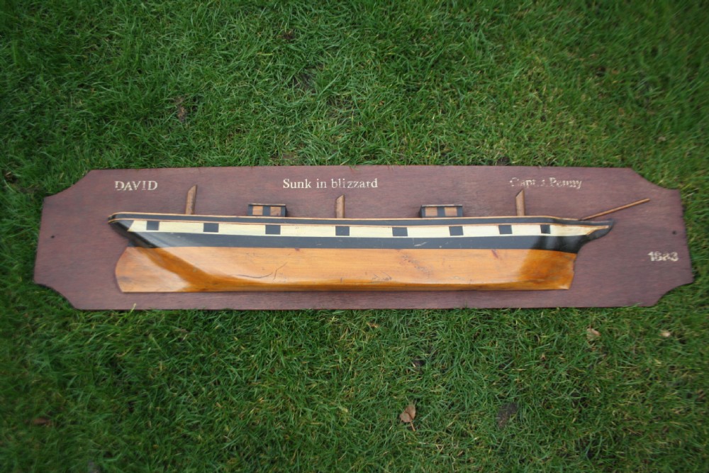 First half of the 20th century half hull boat wall hanging