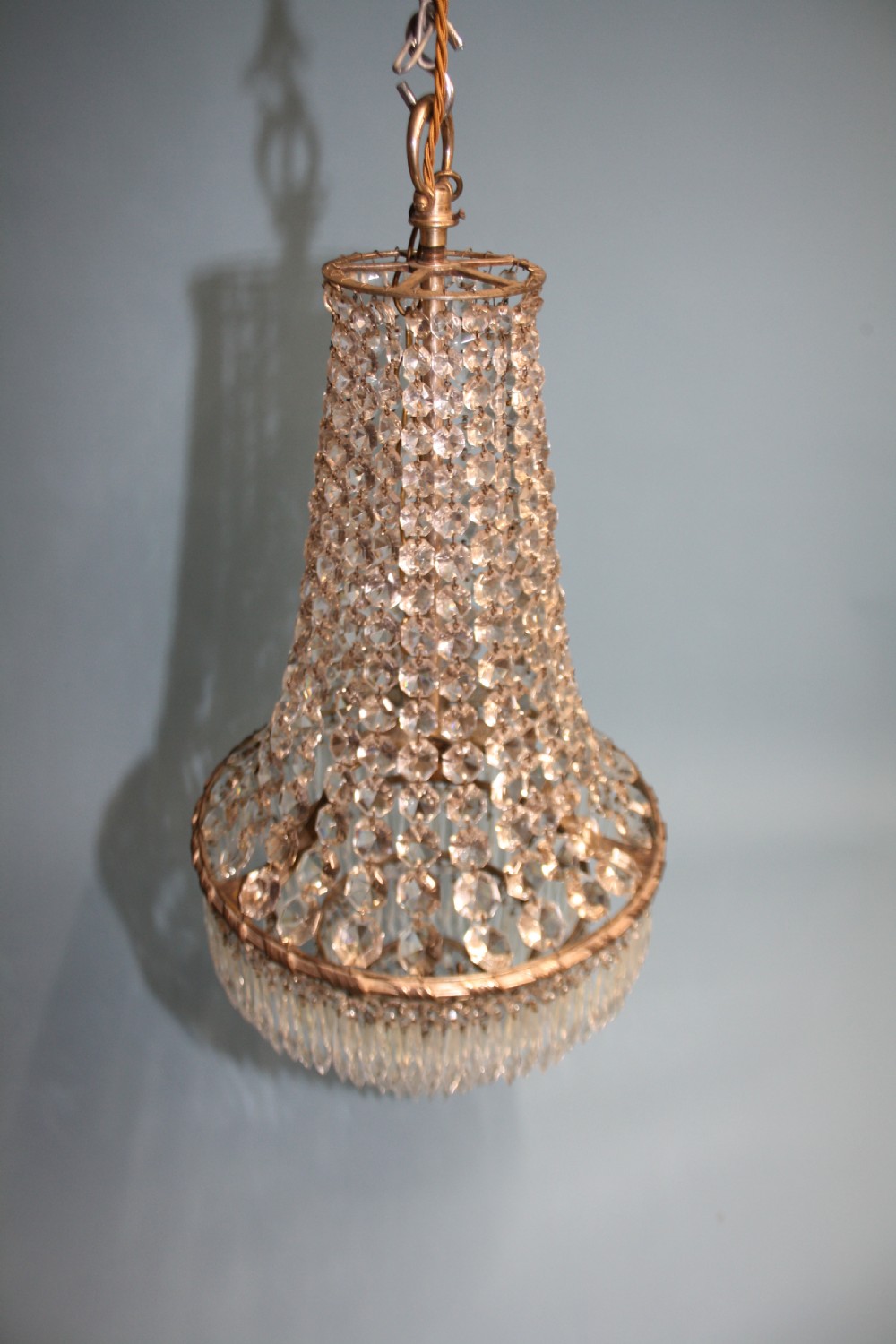 Large chandelier with Swags to the top and four layers of spikes View VII
