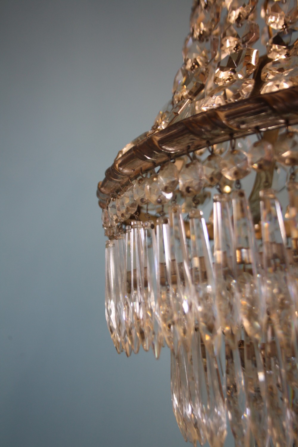 Large chandelier with Swags to the top and four layers of spikes View VIII