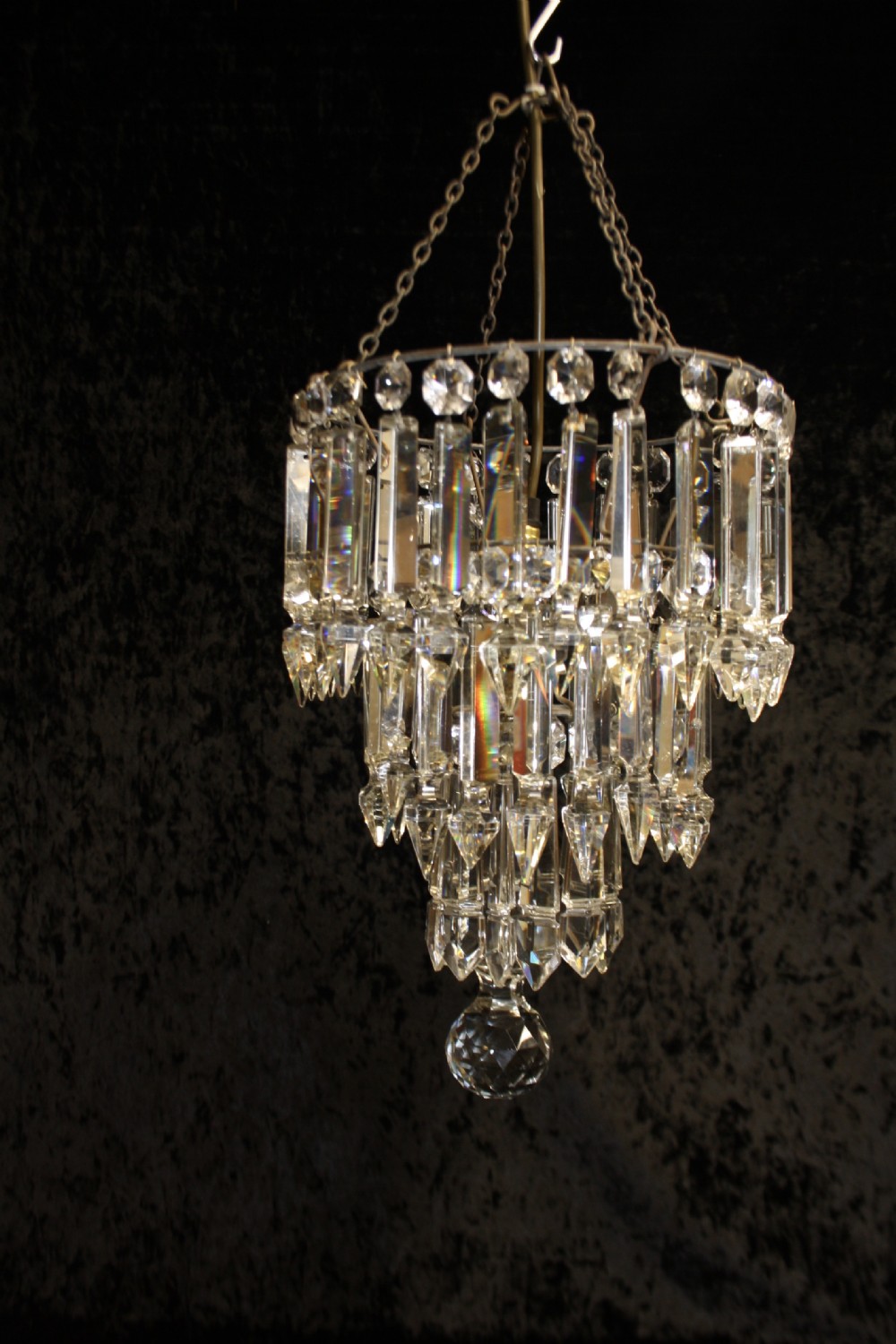 Early 20th century lustre spike chandelier