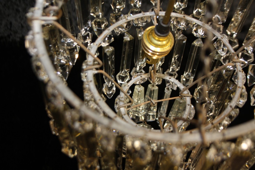 Early 20th century lustre spike chandelier View IV