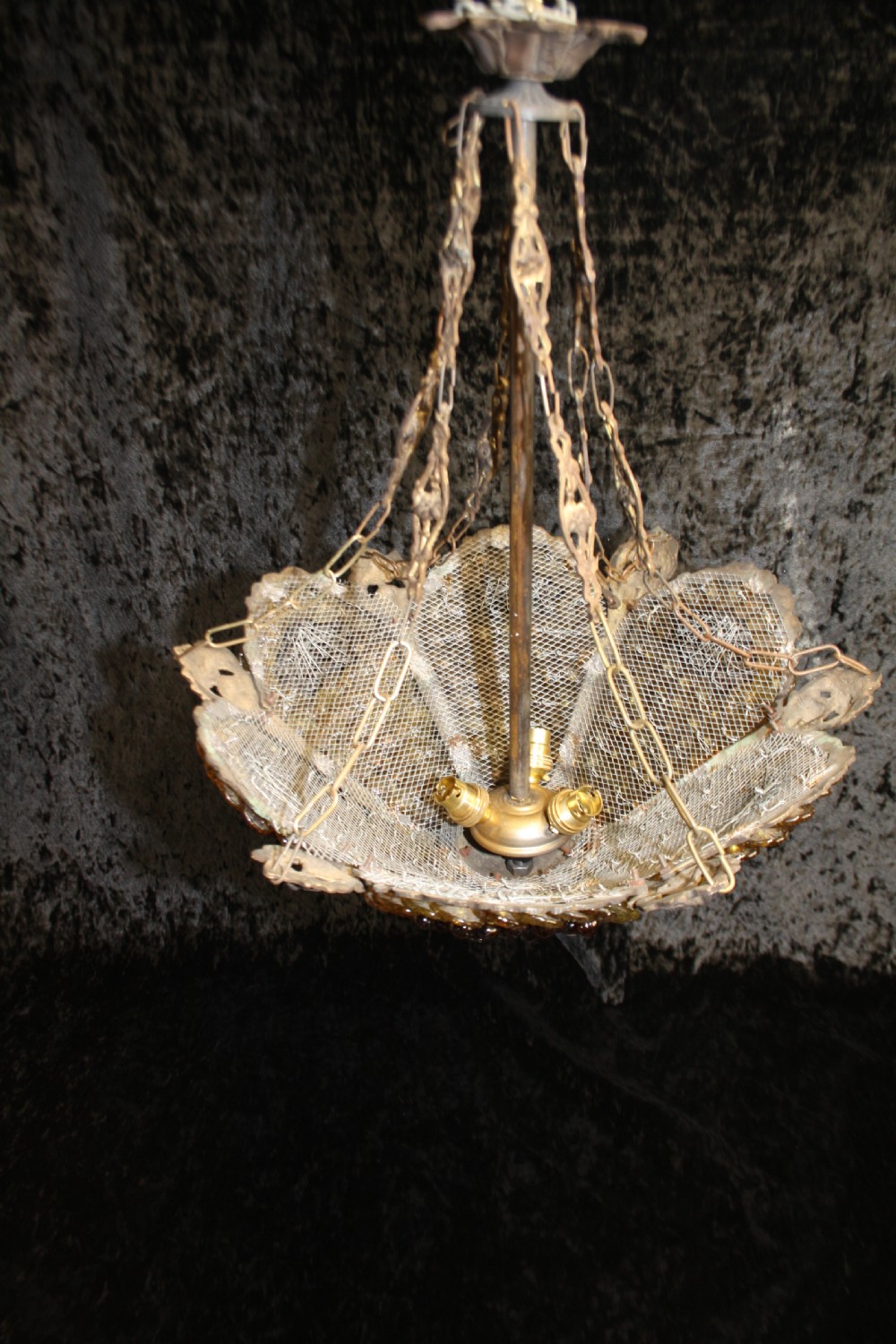 Dutch glass and wire fruity chandelier View II