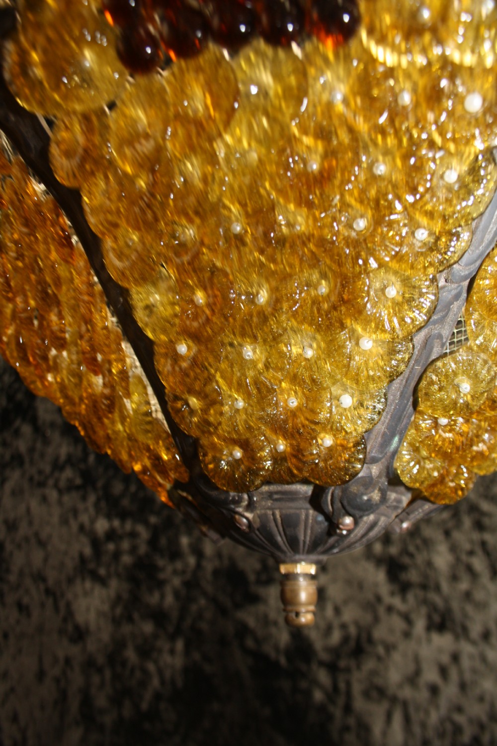 Dutch glass and wire fruity chandelier View V
