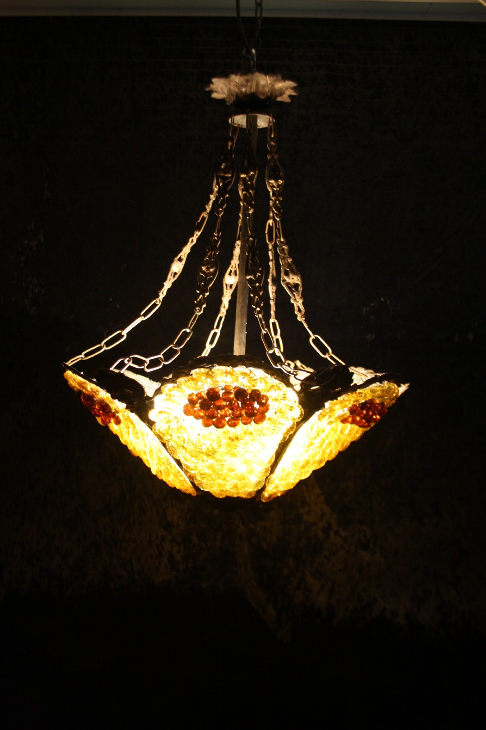 Dutch glass and wire fruity chandelier View X