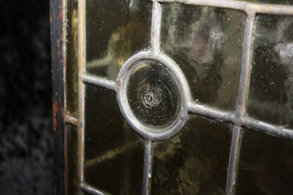 Tall Early 20th century hall or porch lantern with leaded glass View VIII