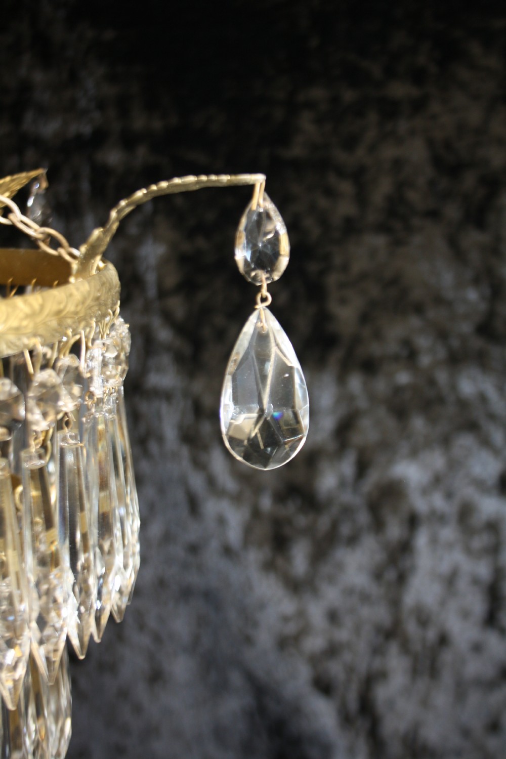 Early 20th century large four tier spike chandelier View V