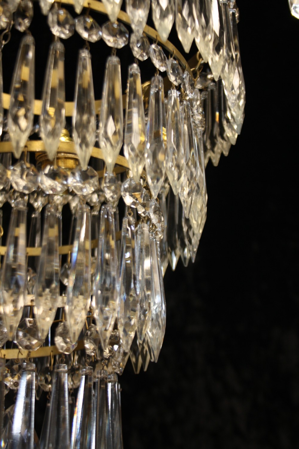Early 20th century large four tier spike chandelier View VII