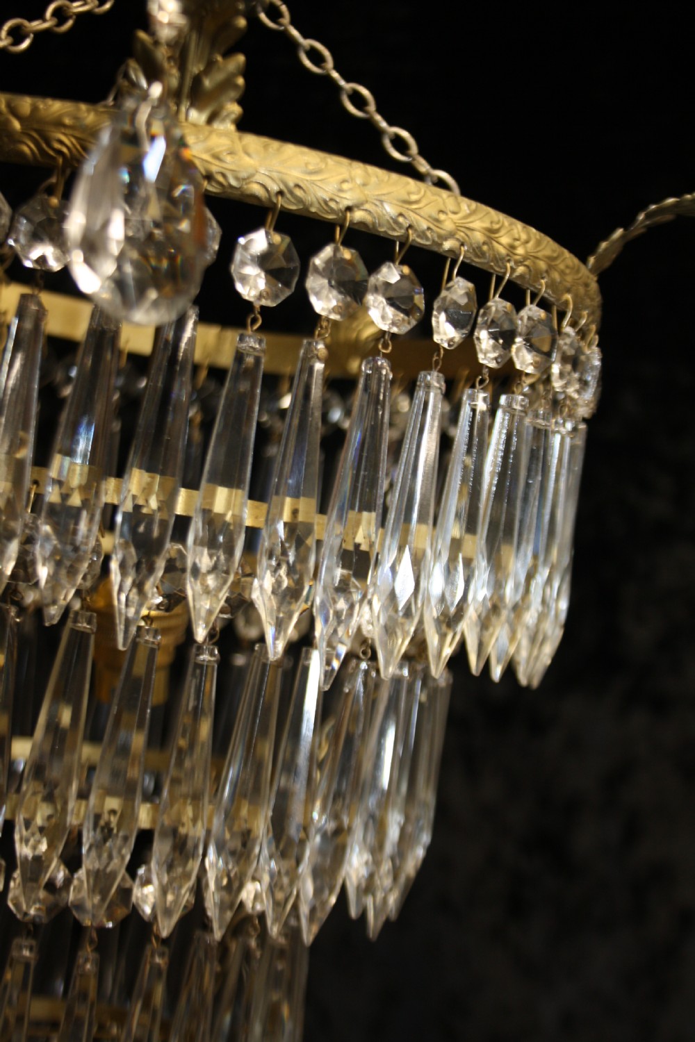 Early 20th century large four tier spike chandelier View VIII