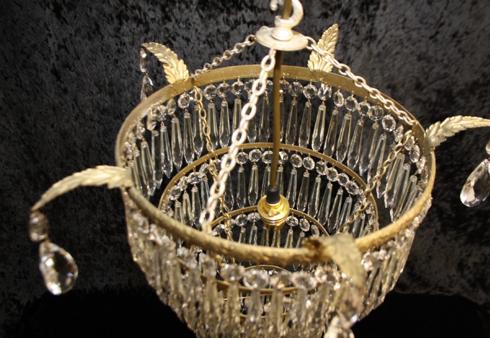 Early 20th century large four tier spike chandelier View IX