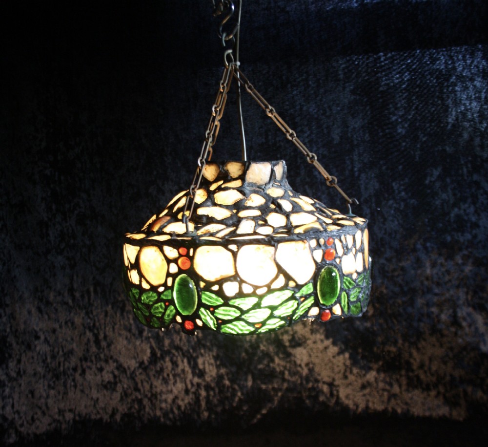 Ceiling light made out of shells and glass circa 1900 View VIII