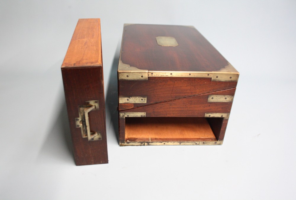 Georgian brassbound mahogany writing slope View II