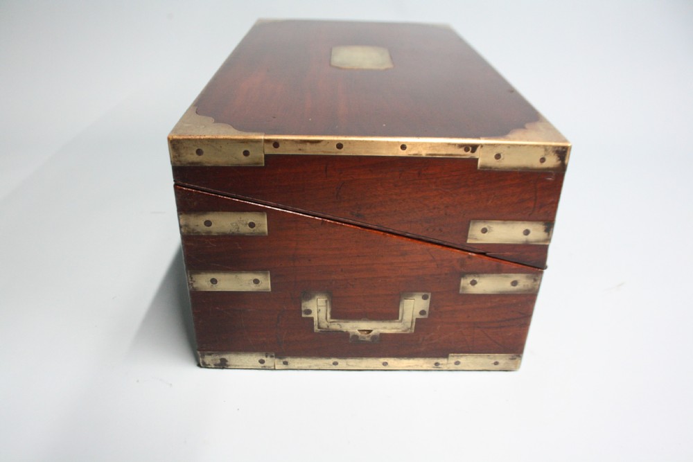 Georgian brassbound mahogany writing slope View III