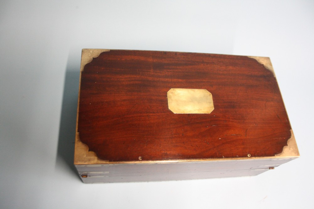 Georgian brassbound mahogany writing slope View V