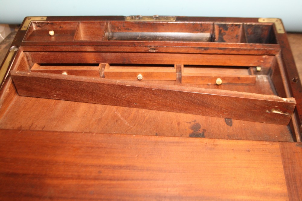 Georgian brassbound mahogany writing slope View VI