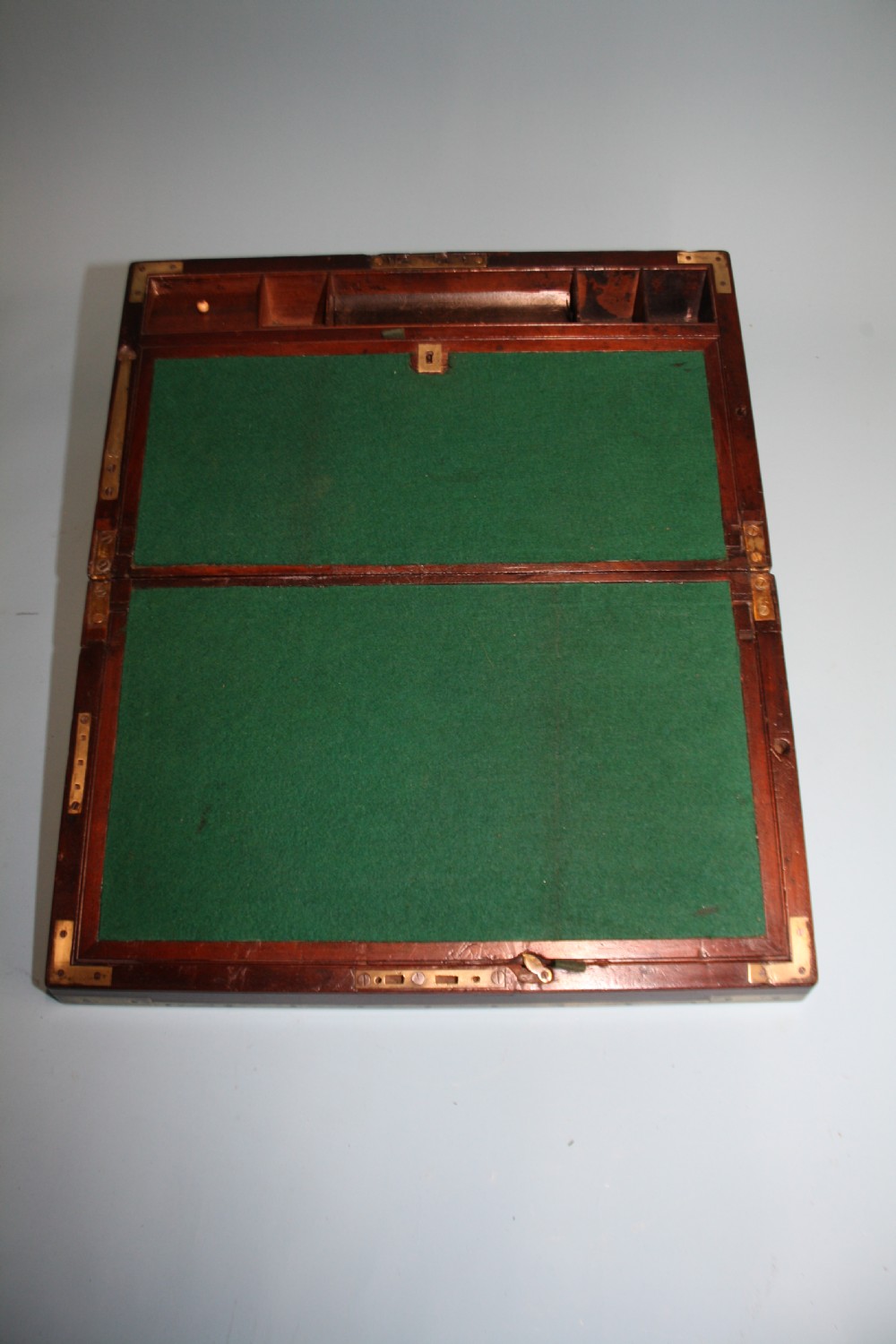 Georgian brassbound mahogany writing slope View VIII