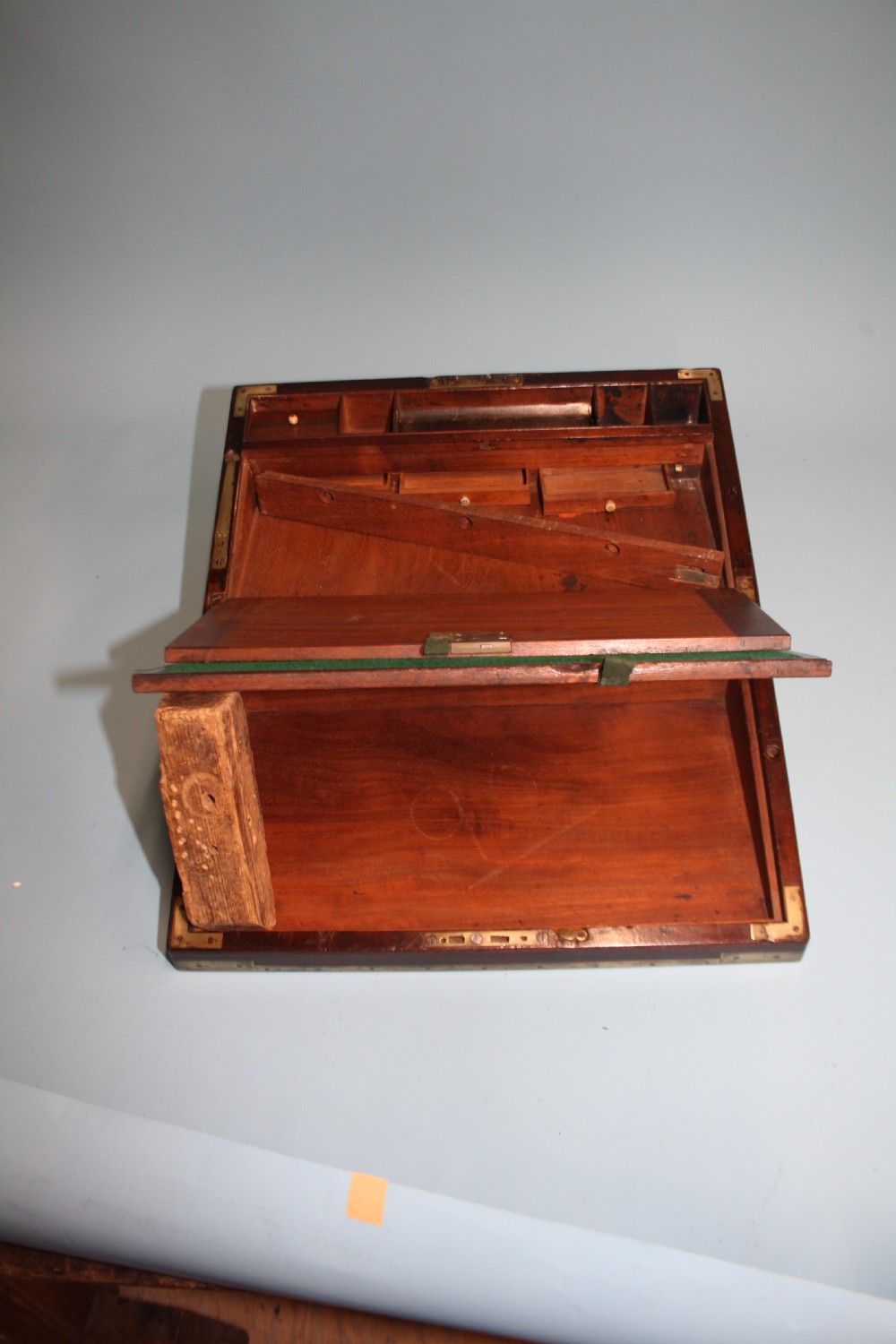 Georgian brassbound mahogany writing slope View IX