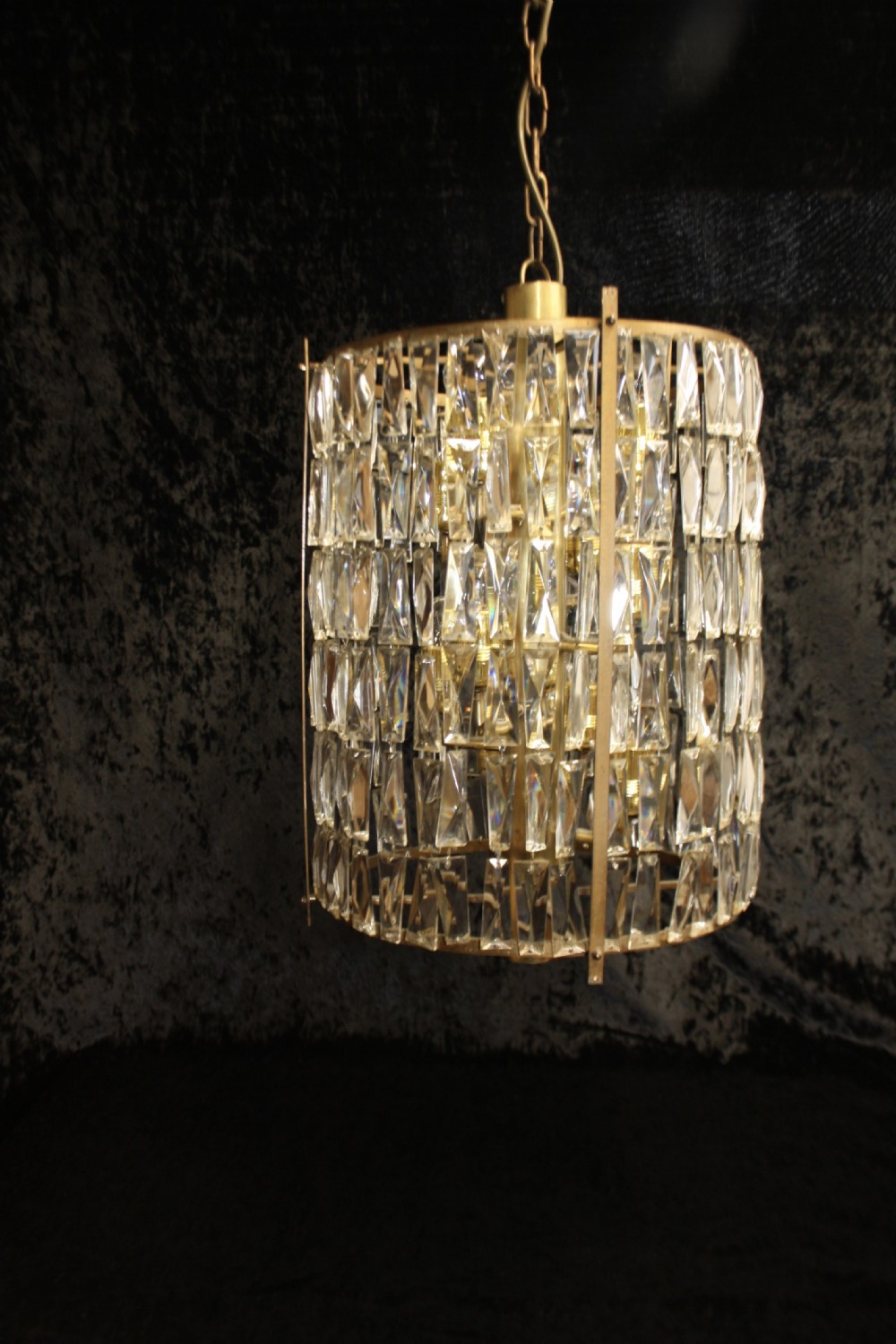 Early 20th century tall Art deco tubular prism chandelier