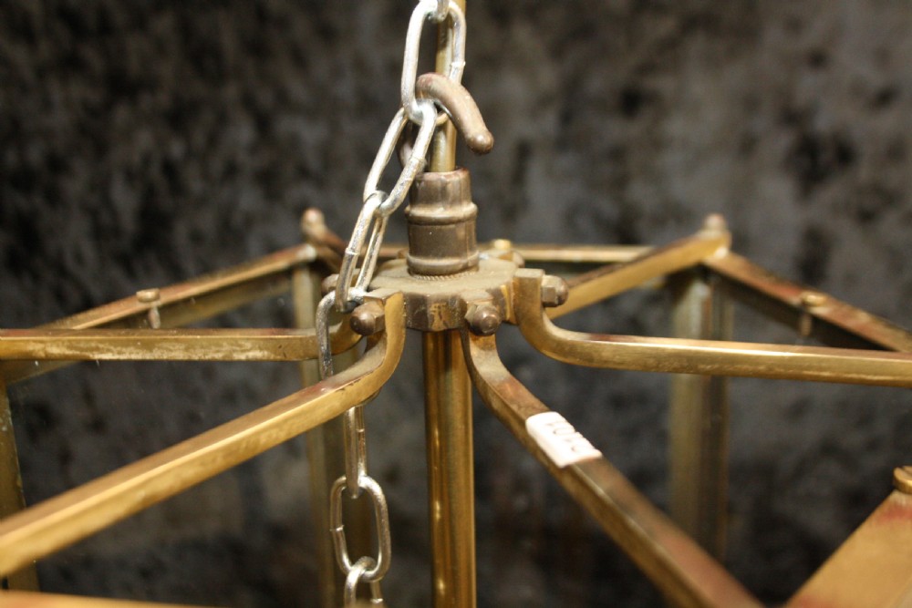 Four Early 20th century hexagonal hall lights (can sell in pairs) View III