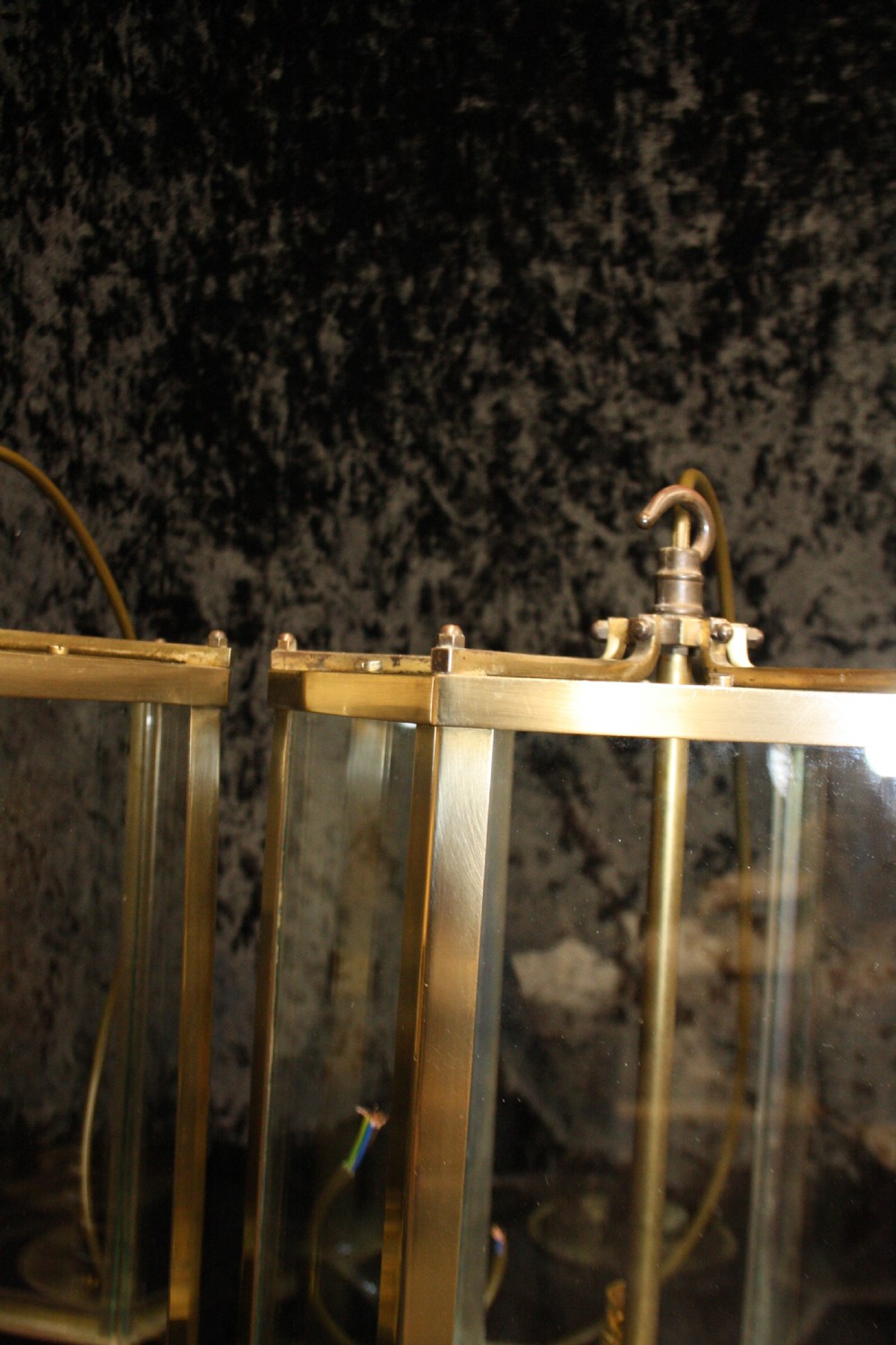 Four Early 20th century hexagonal hall lights (can sell in pairs) View IX