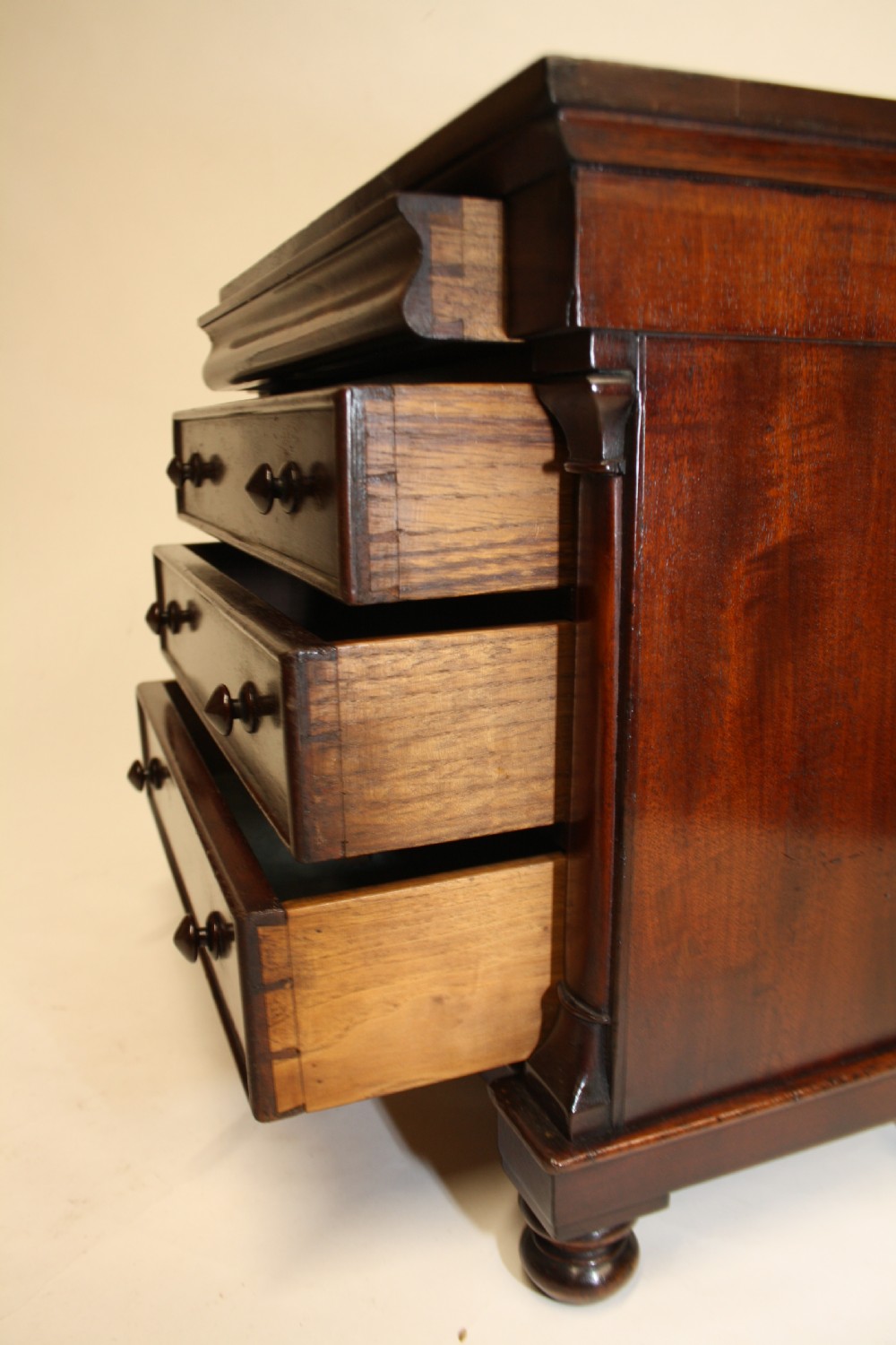 Late 19th century miniature chest of drawers with split bolsters View VII