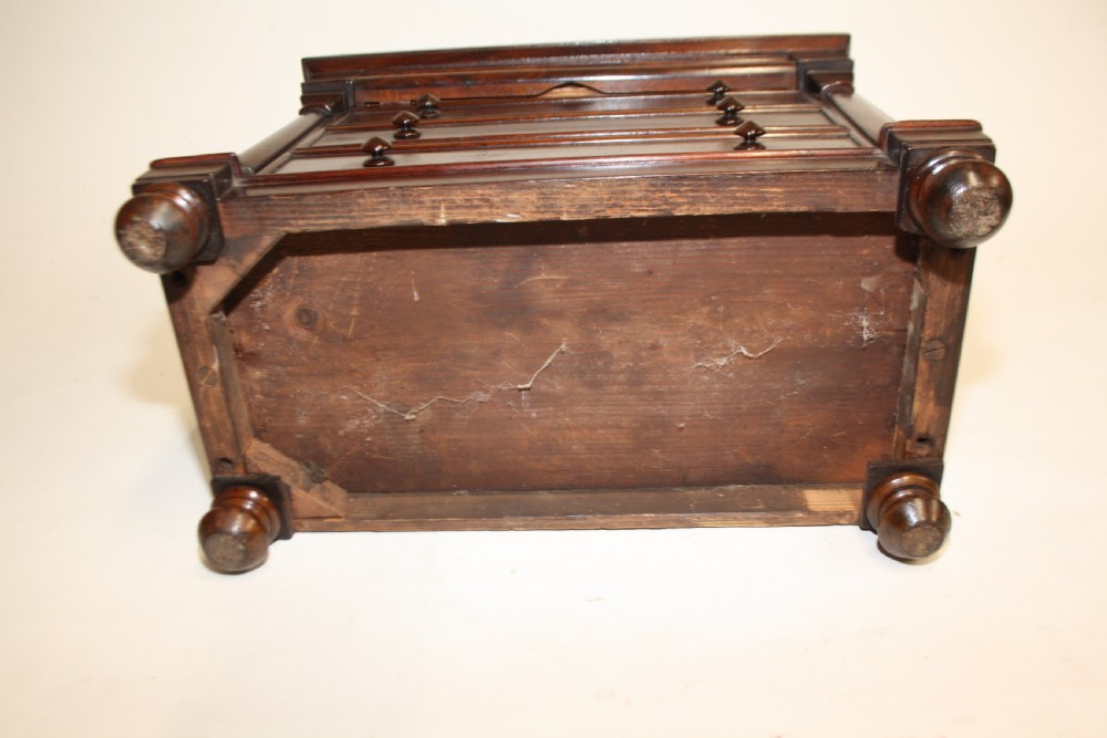 Late 19th century miniature chest of drawers with split bolsters View X