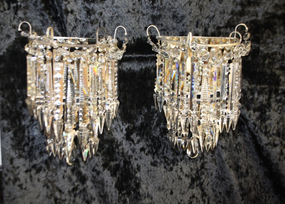 Pair of large spike wall lights