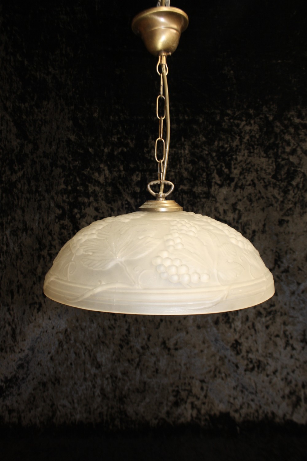 20th century glass ceiling light with moulded fruit