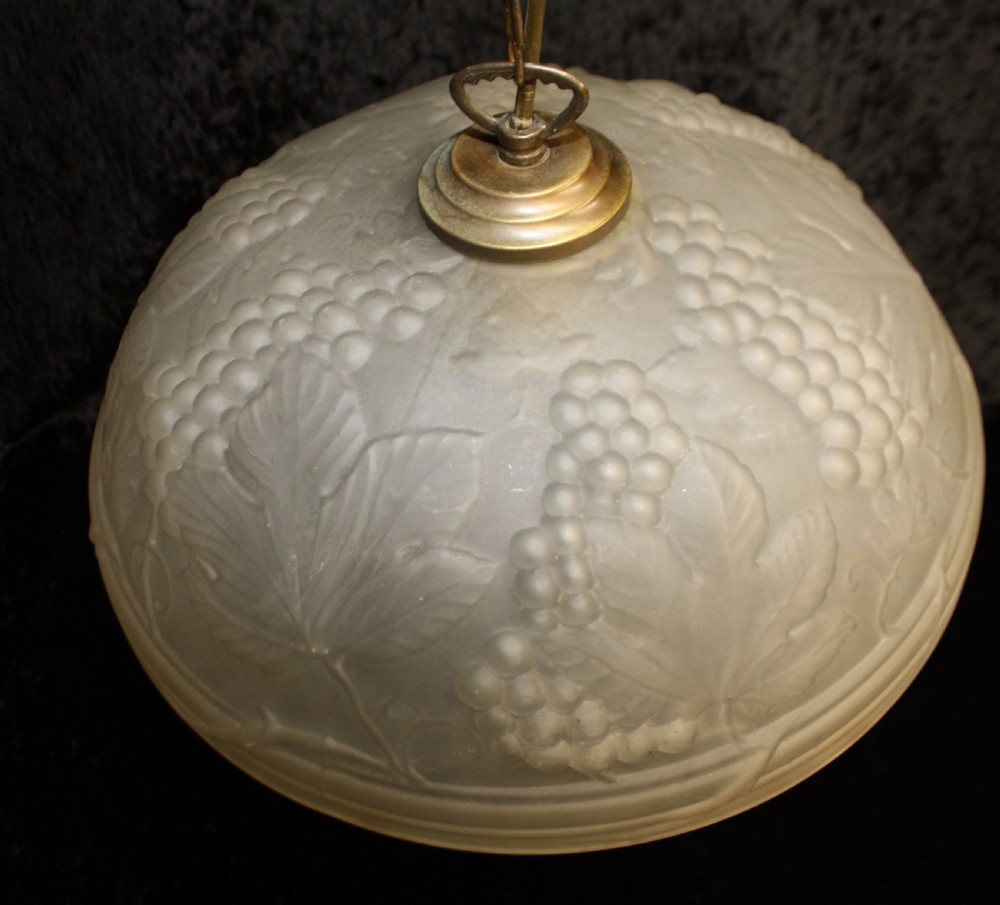 20th century glass ceiling light with moulded fruit View III