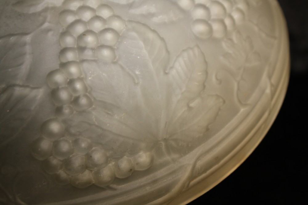 20th century glass ceiling light with moulded fruit View V
