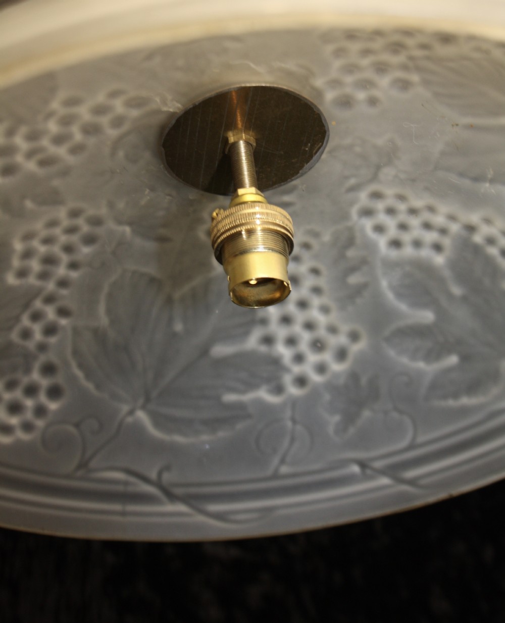 20th century glass ceiling light with moulded fruit View VIII