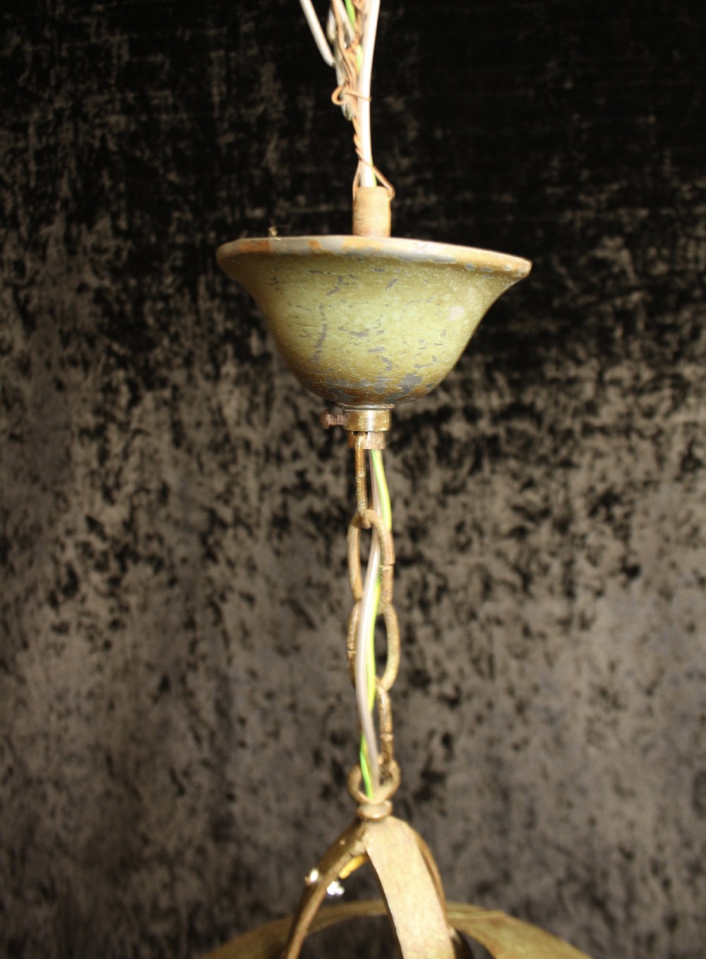 Early 20th century French metal lantern with 3 candles View VII