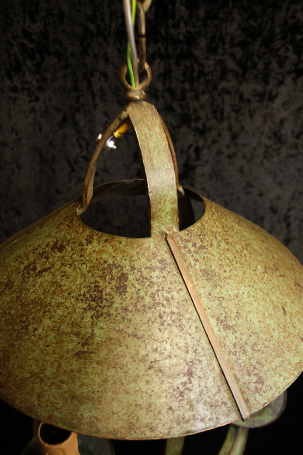 Early 20th century French metal lantern with 3 candles View VIII