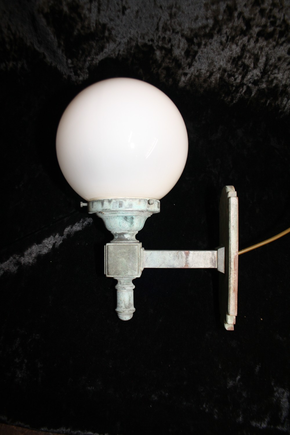 Early 20th century Green globe wall light View II