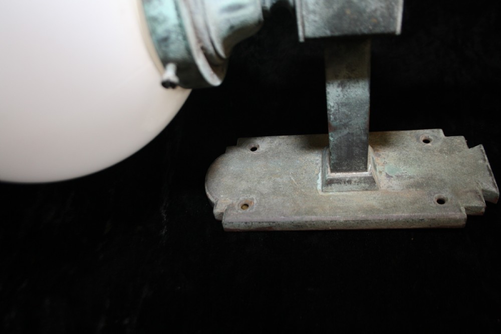 Early 20th century Green globe wall light View IV