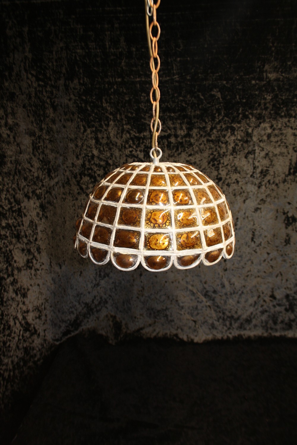 Early 20th century Leaded  light with brown glass