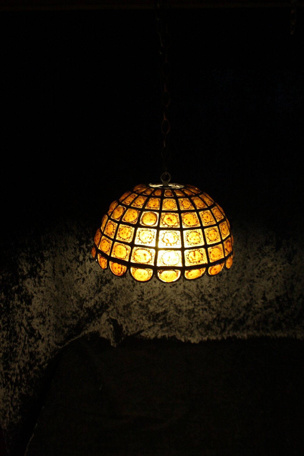 Early 20th century Leaded  light with brown glass View II