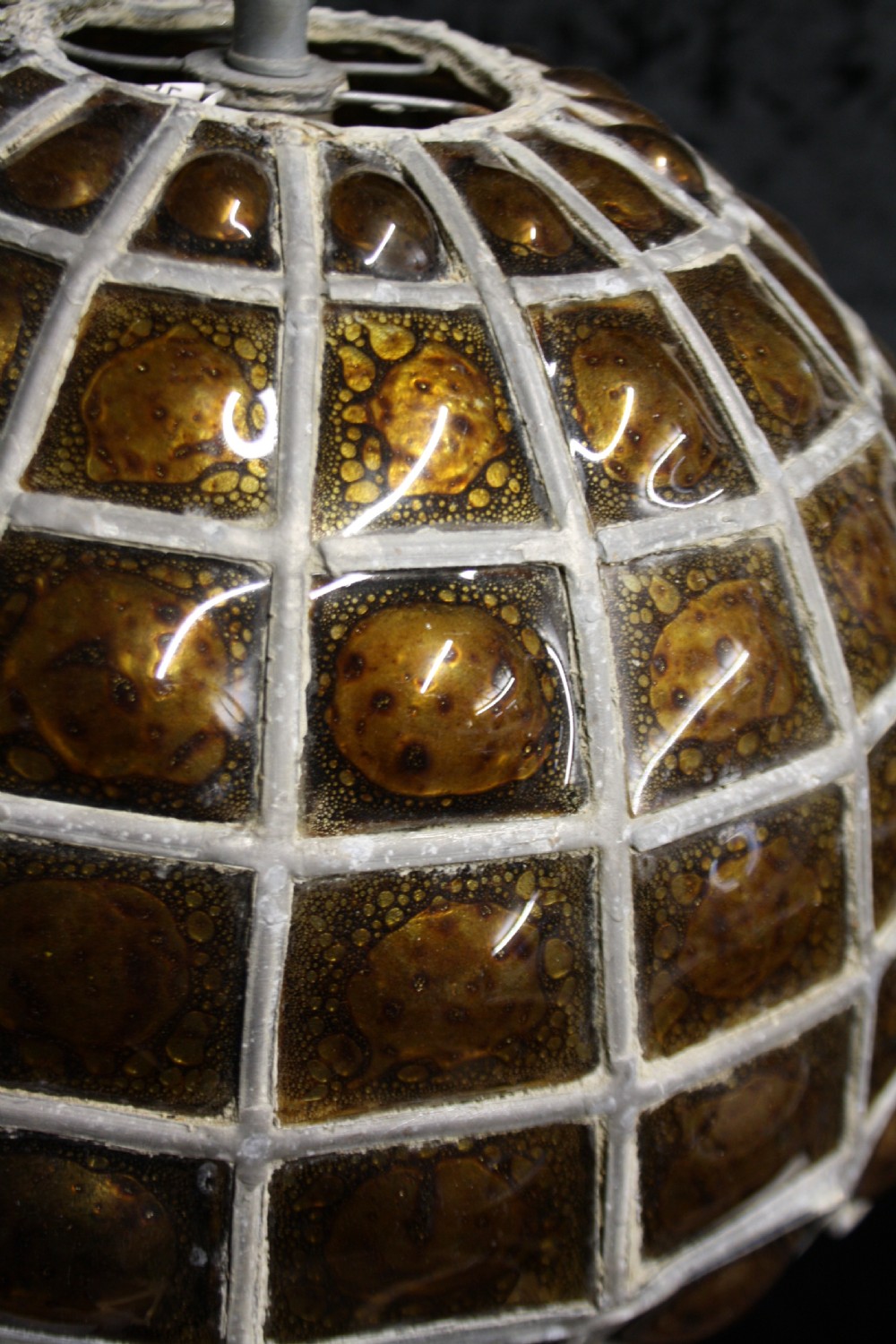 Early 20th century Leaded  light with brown glass View III