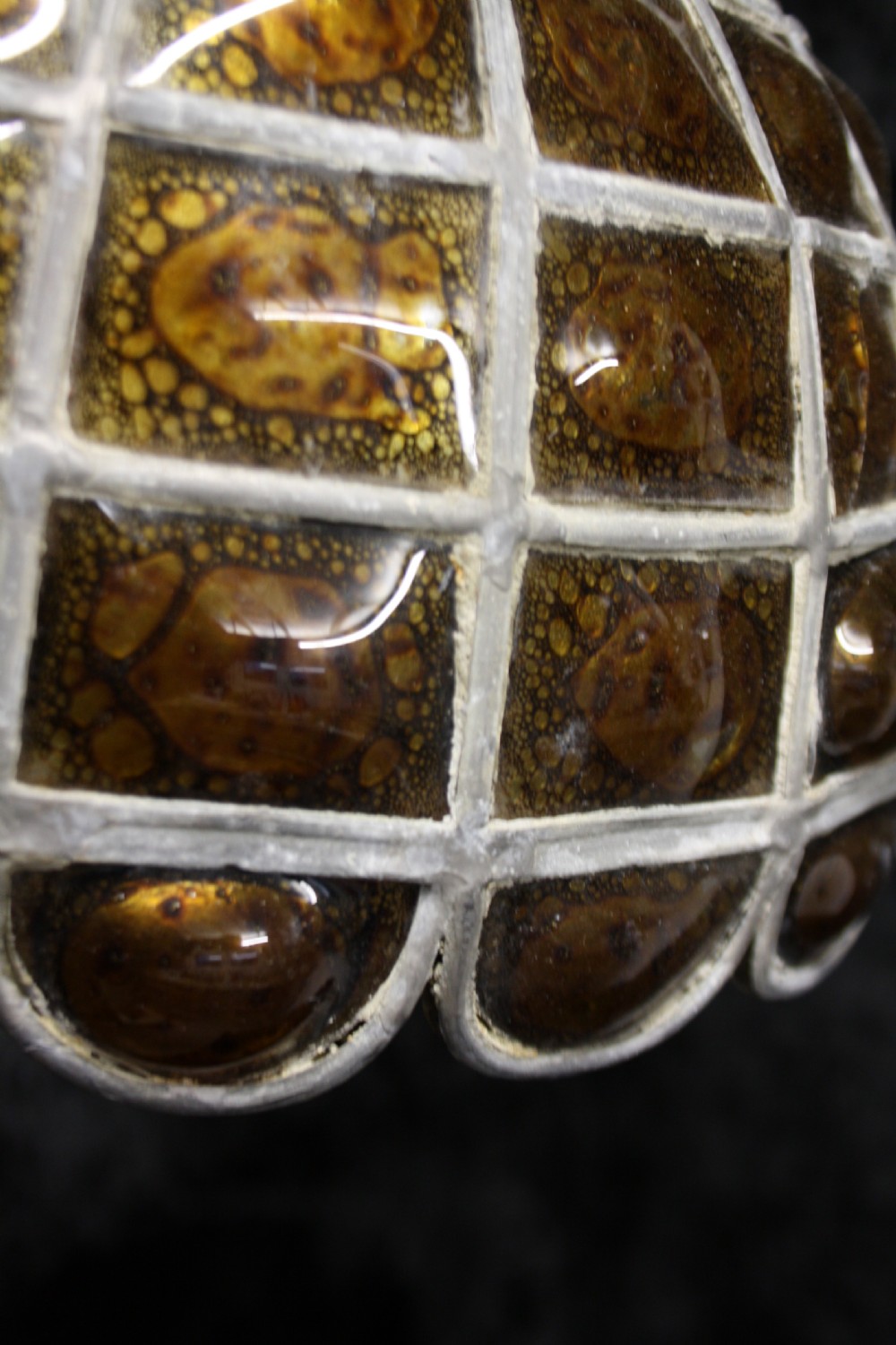 Early 20th century Leaded  light with brown glass View V