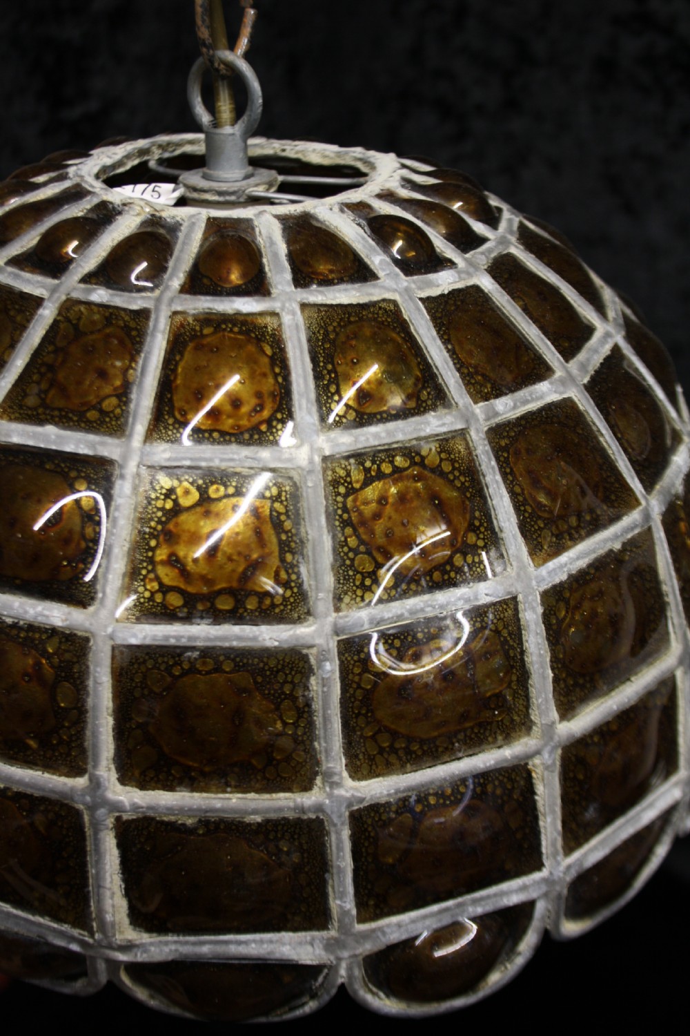 Early 20th century Leaded  light with brown glass View VI
