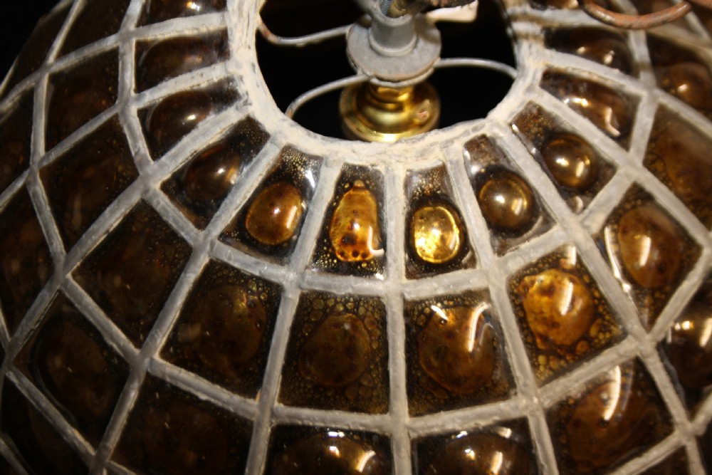 Early 20th century Leaded  light with brown glass View X