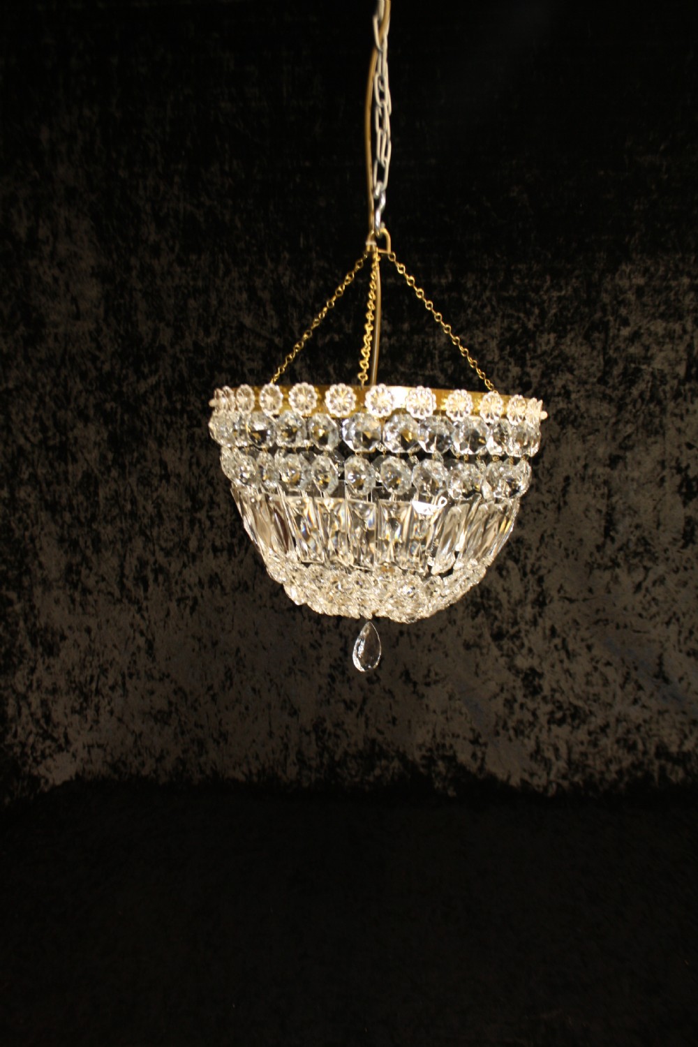 Early 20th century prism bag chandelier