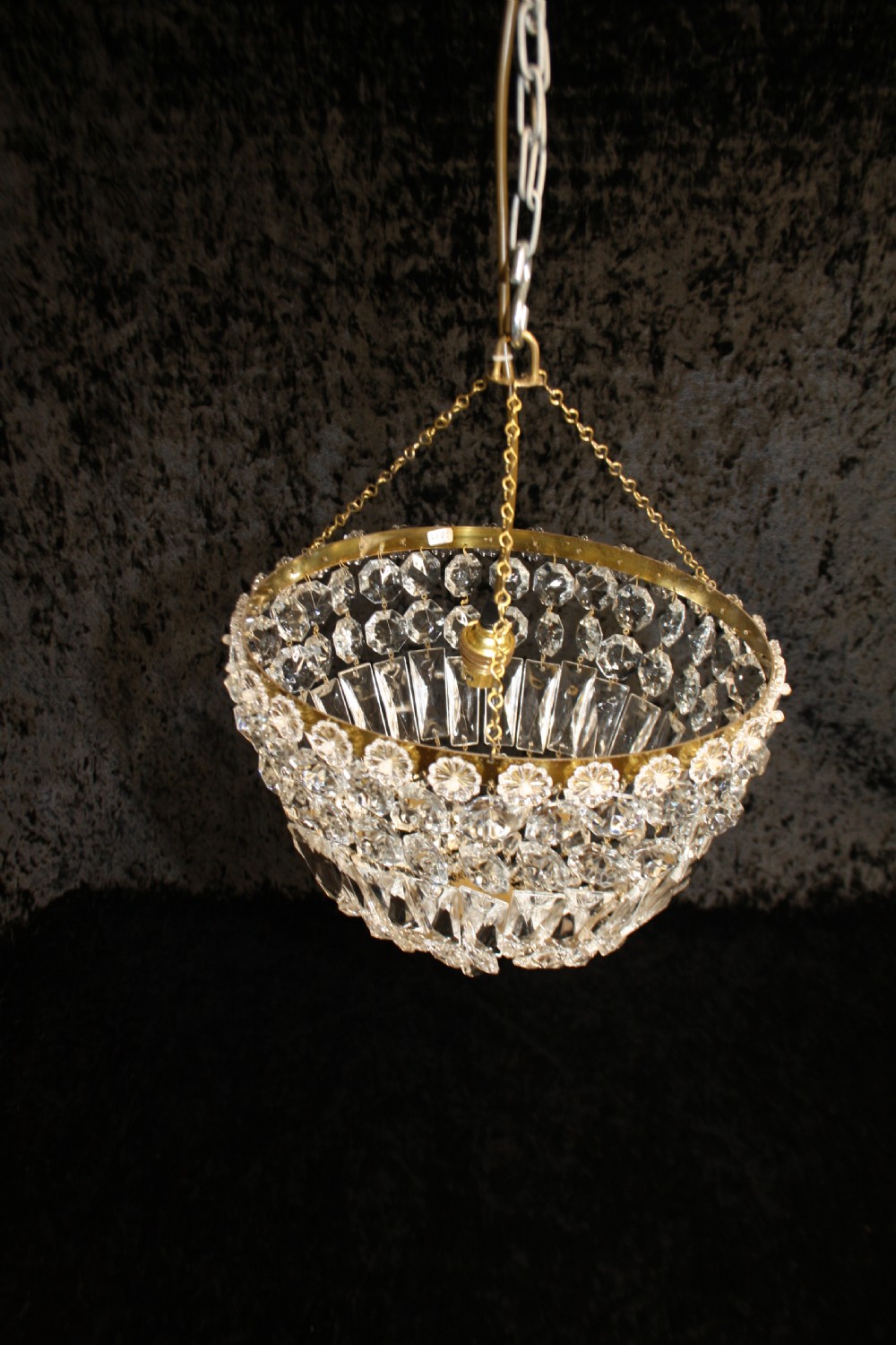 Early 20th century prism bag chandelier View II