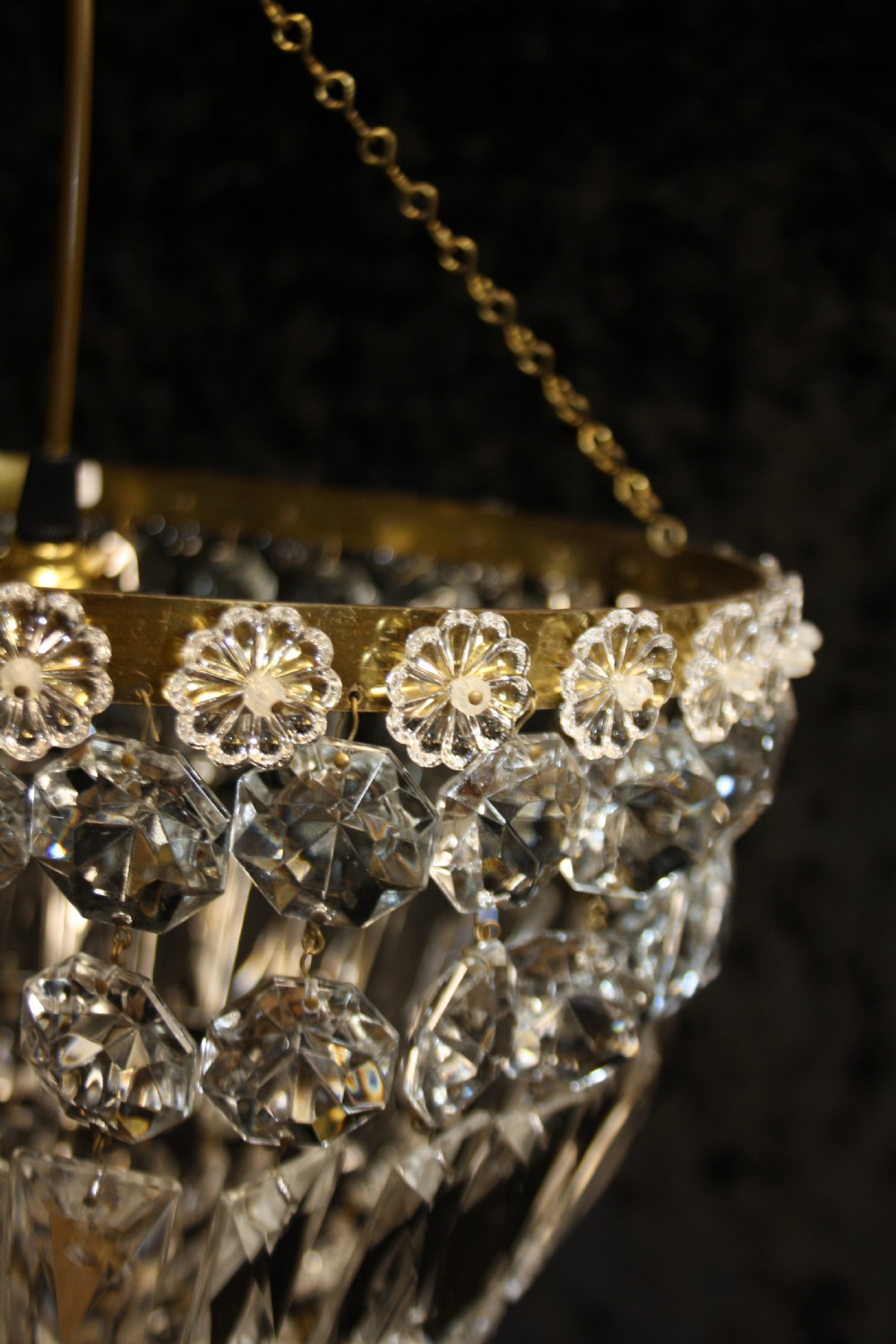 Early 20th century prism bag chandelier View IV
